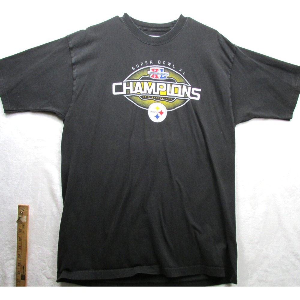 Pittsburgh Steelers Shirt Mens Large NFL Football Super Bowl XL Champions Reebok